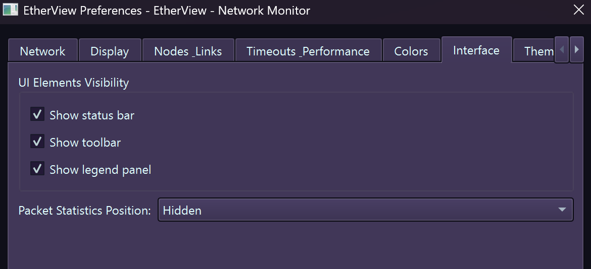 UI Elements Preferences